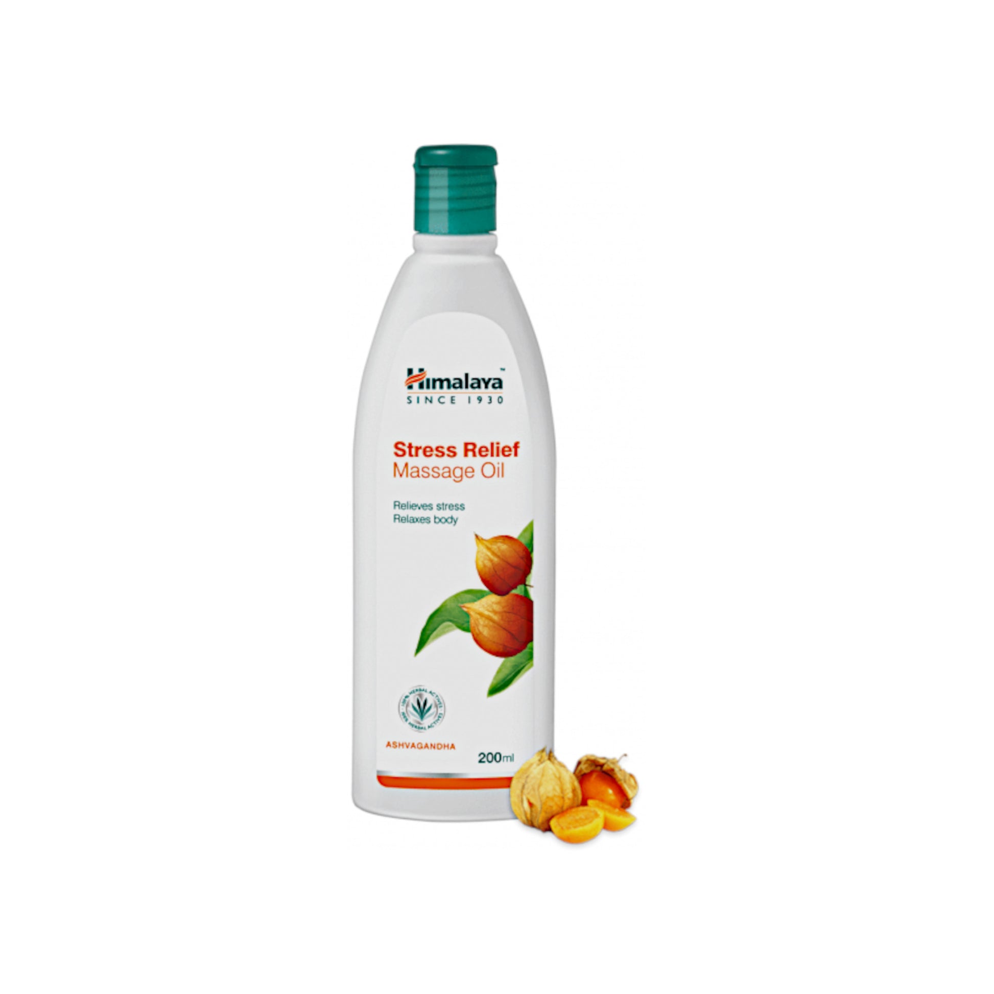 Image: Himalaya Stress Relief Massage Oil 200 ml - Herbal blend for relaxation and well-being.