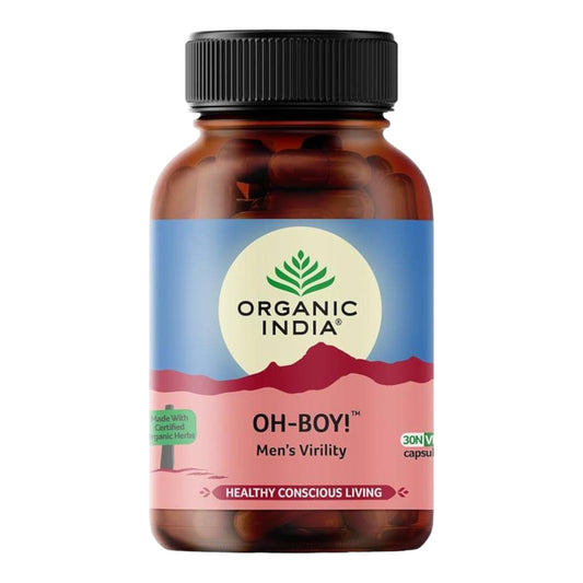 Image: Organic India OH-Boy 30 Capsules: Enhance men's health naturally with ashwagandha, musli, and saffron.