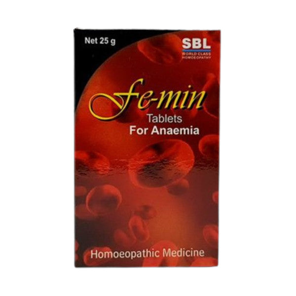 Image: SBL Femin Tablets 25g - A trusted remedy for anemia with validated homeopathic ingredients.
