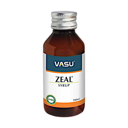 Image: Vasu Healthcare Zeal Cough Syrup 100 ml - Natural Respiratory Relief.