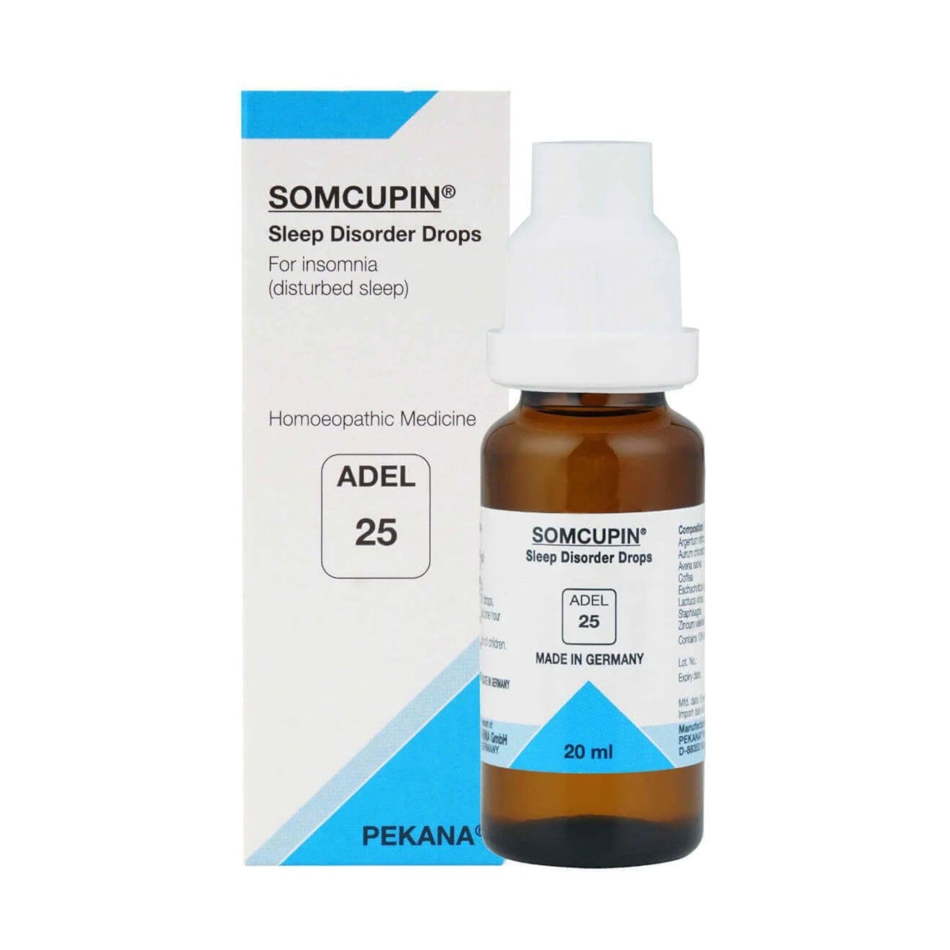 Image: ADEL25 Somcupin Drops 20 ml: Homeopathic Support for Sleep Disorders.