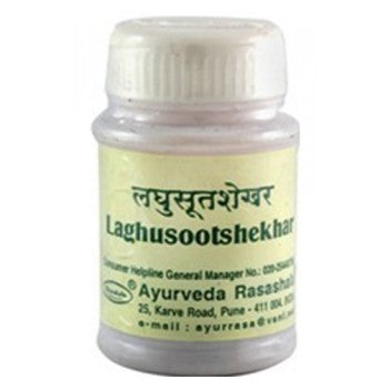 Image: Ayurveda Rasashala Laghusootshekhar 60 Tablets:  Ayurvedic medicine for digestive comfort.
