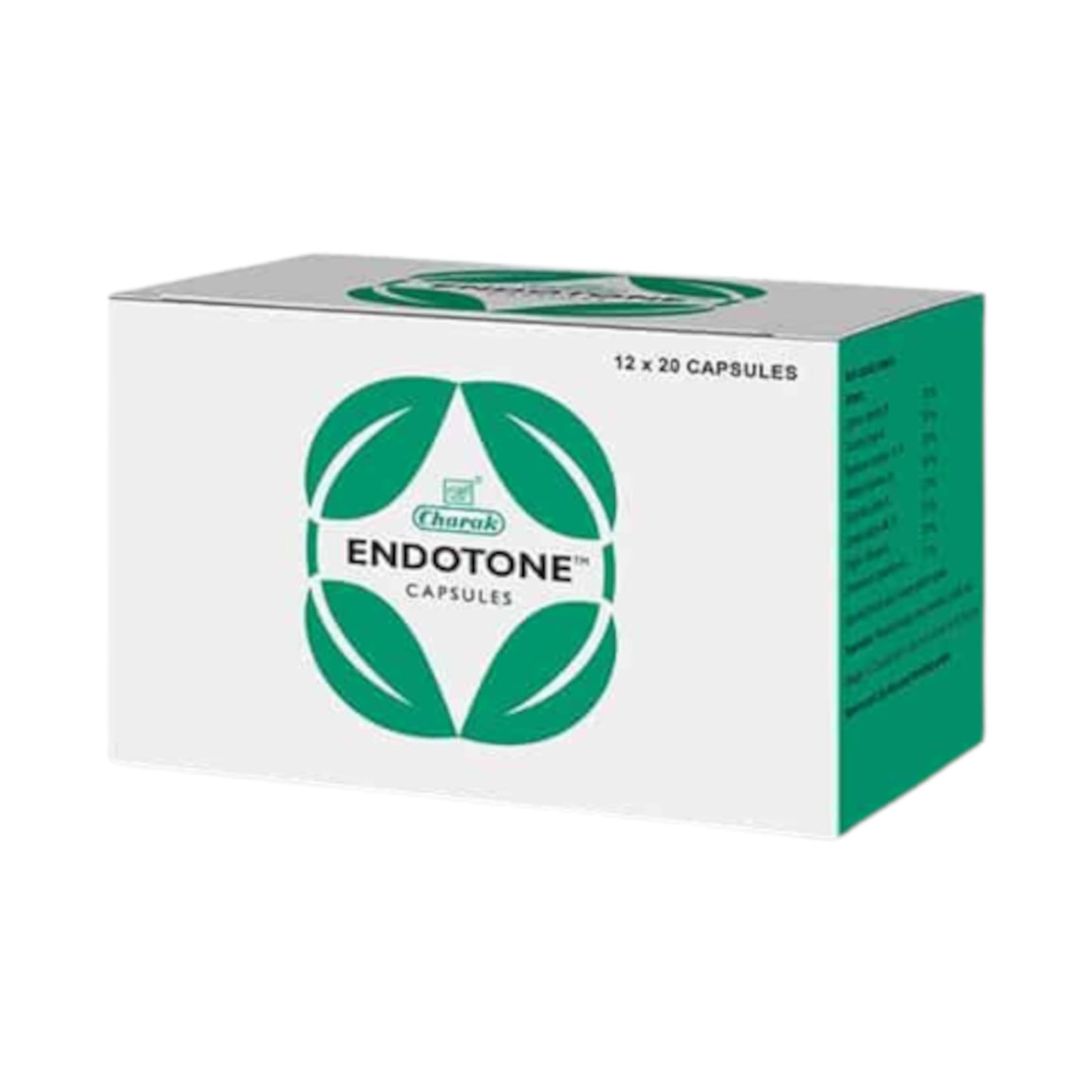 Image of Charak - Endotone 20 Capsules: Herbal remedy for endometriosis, relieving pain, and promoting fertility.