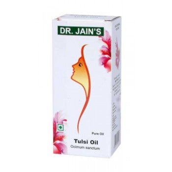 Image for Dr. Jain's Tulsi Oil - 10 ml. Ideal for skin issues, respiratory relief, and insect bite treatment."