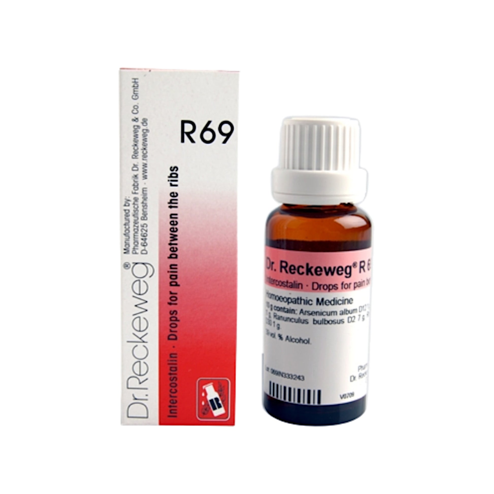Image: DR. RECKEWEG R69 - Intercostalin Pain Drops 22 ml - Natural relief for intercostal neuralgia.