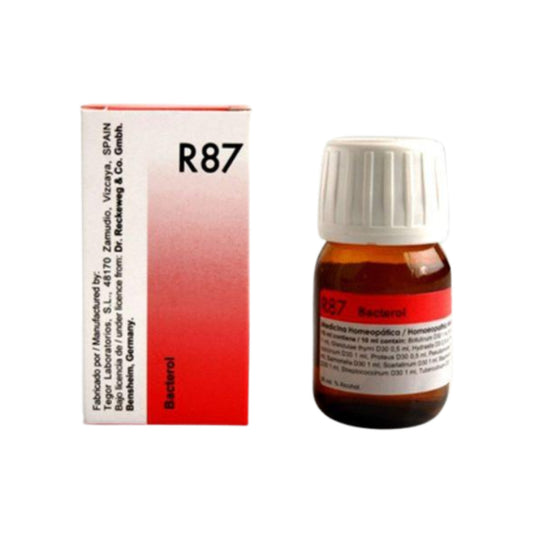 Image: DR. RECKEWEG R87 - Bacterol Anti-bacterial Drops 22 ml - Natural relief for bacterial infections and immune support.