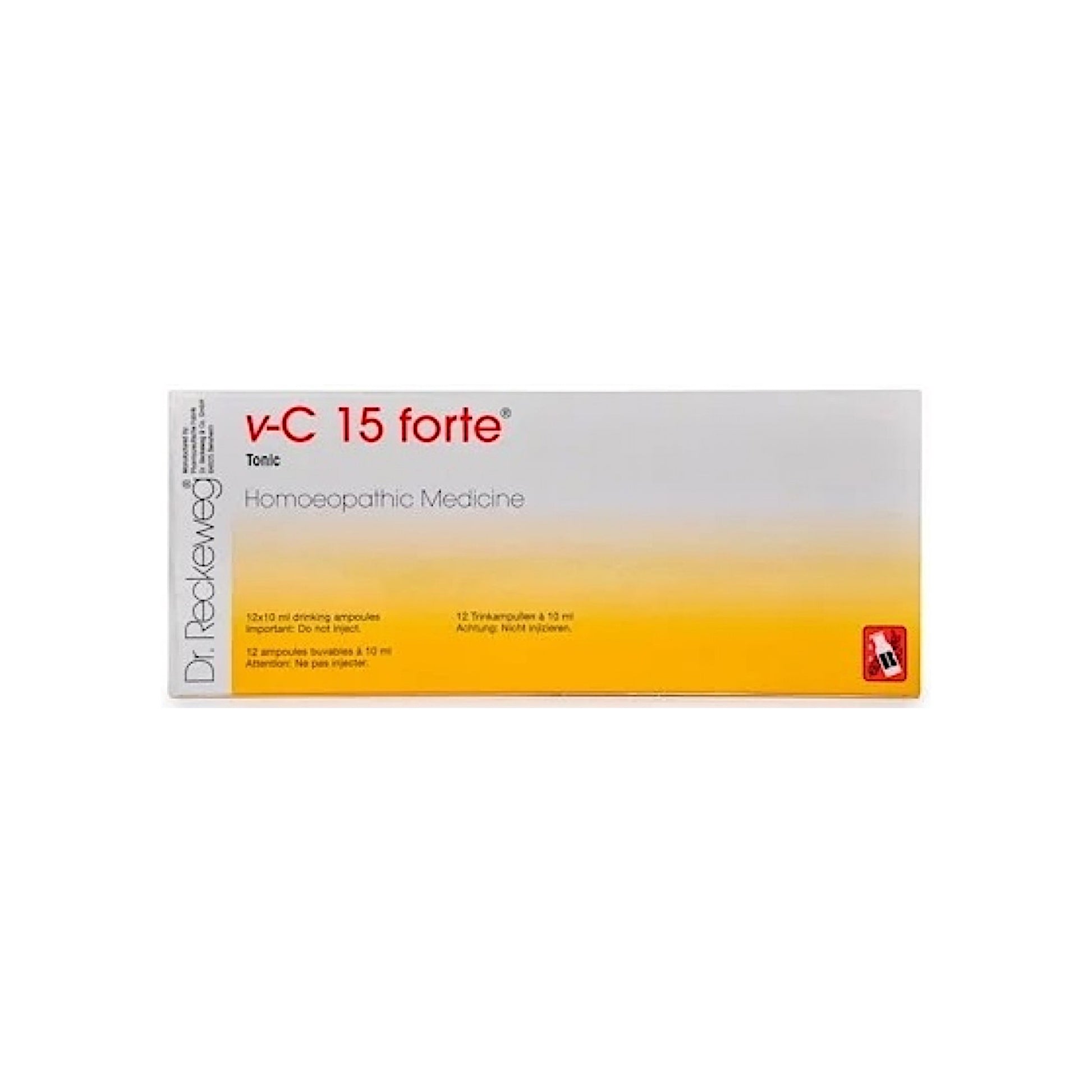 Image for DR. RECKEWEG - Vita-C15 Forte Ampoules: A 12-pack of 10 ml ampoules for relieving nervous exhaustion, weakness, weariness, and other related symptoms.