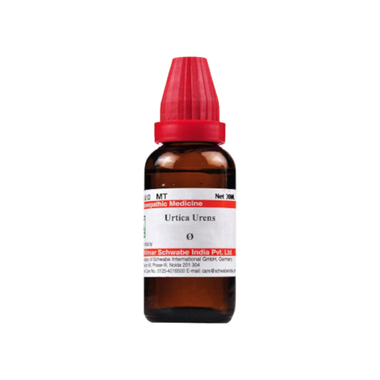 Image: Dr. Schwabe Homeopathy Urtica Urens MT 30 ml - Remedy for hives, itching, allergic skin reactions, and burns.