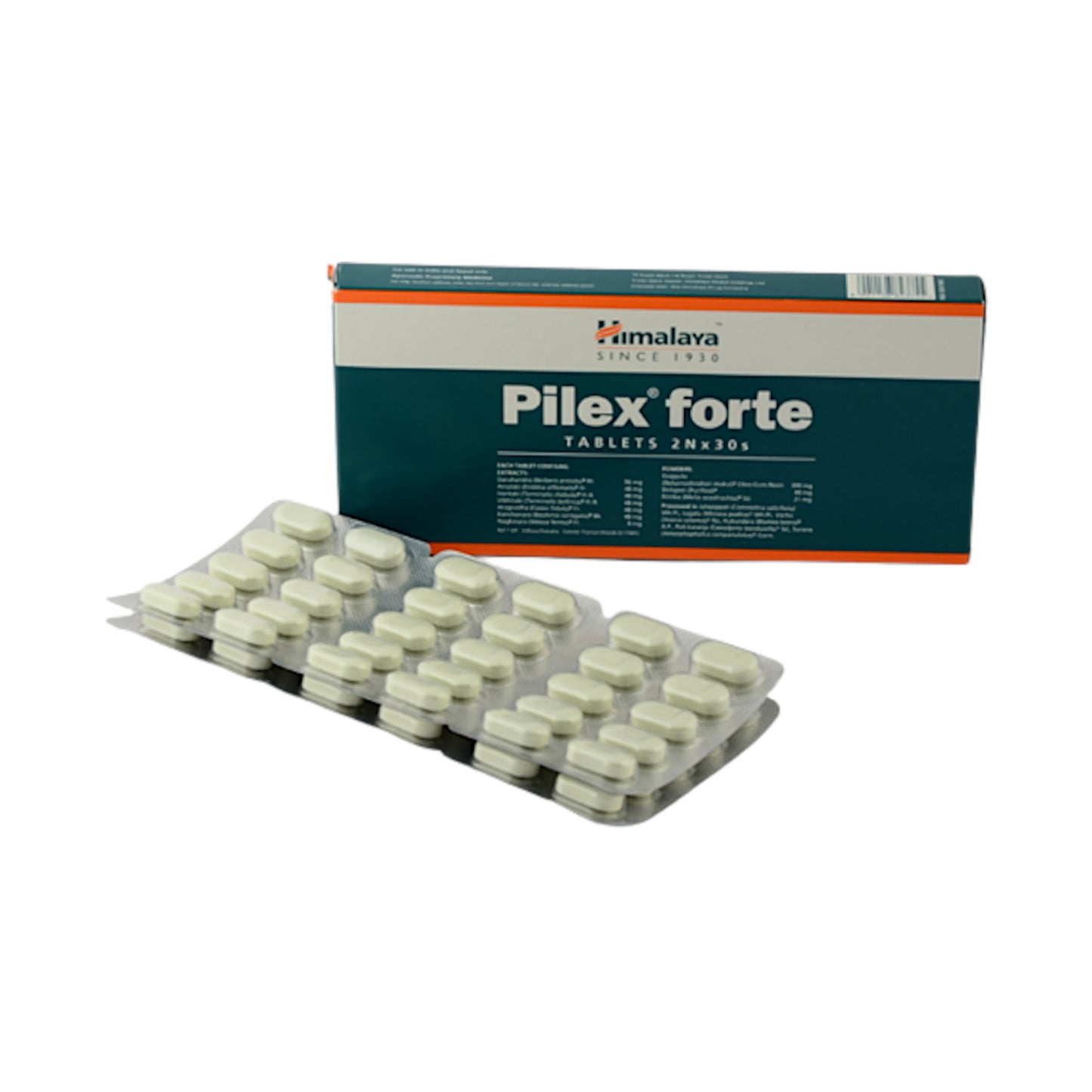Image: Himalaya Herbals Pilex Forte 60 Tablets: Remedy for hemorrhoids, reduces pain and inflammation, relieves constipation.