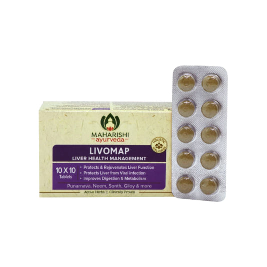 Image: Maharishi Livomap 100 Tablets - Supports liver health and regeneration.