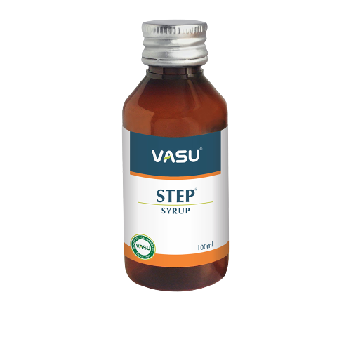 Image: Vasu Healthcare Step Syrup 100 ml - Ayurvedic Support for Children's Respiratory Health.